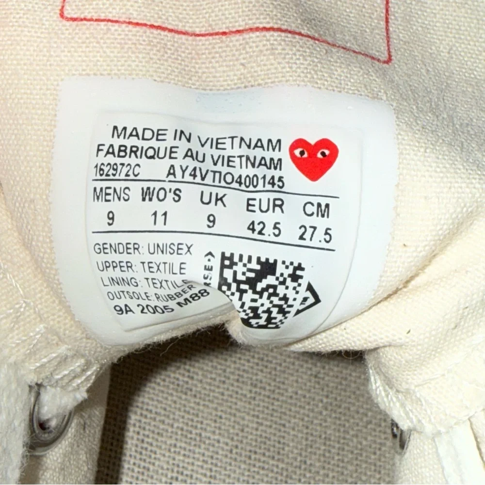 Converse X Comme Des Garcons Cdg Play Multi Heart Chuck Taylor High Men’s Size 9